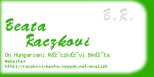 beata raczkovi business card